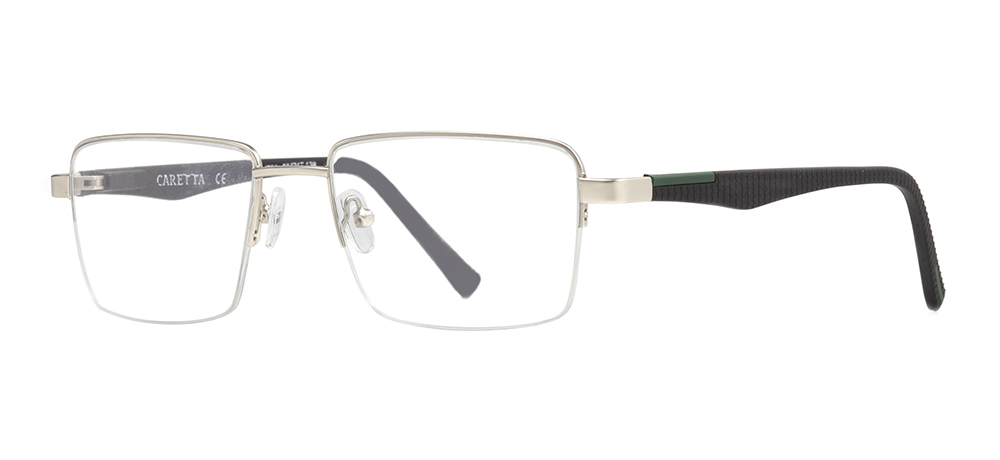 CARETTA Eyeglasses Teenage,Adult Man Rectangular Half Framed Metal Unfiltered CRTTA 7841-C.M01